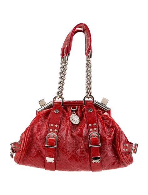 Versace Madonna Boston Patent Leather Shoulder Bag 